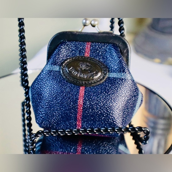 “HOST PICK” VTG Authentic Burberrys vintage leather coin  nova check kiss lock - Picture 3 of 8